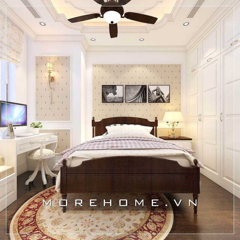 Giường ngủ chung cư tân cổ điển